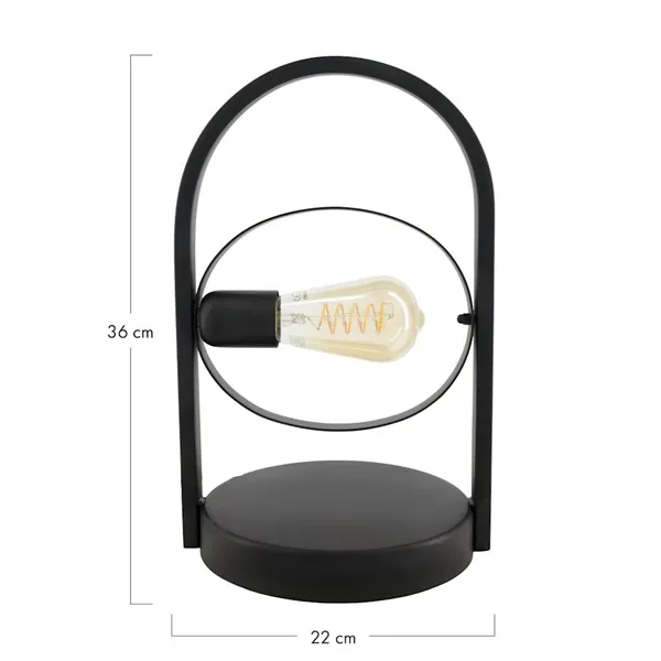 Tafellamp cirkel metaal zwart